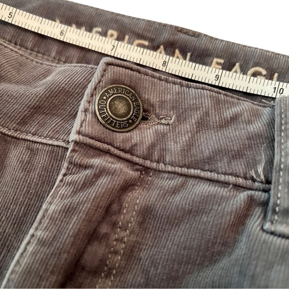 American Eagle Gray Super Stretch Corduroy High Rise Jegging Pants, size 14 - Picture 5 of 10